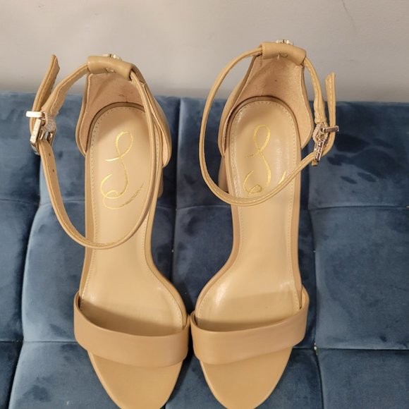 Sam Edelman Beige Ankle Strap Heels - Picture 4 of 5